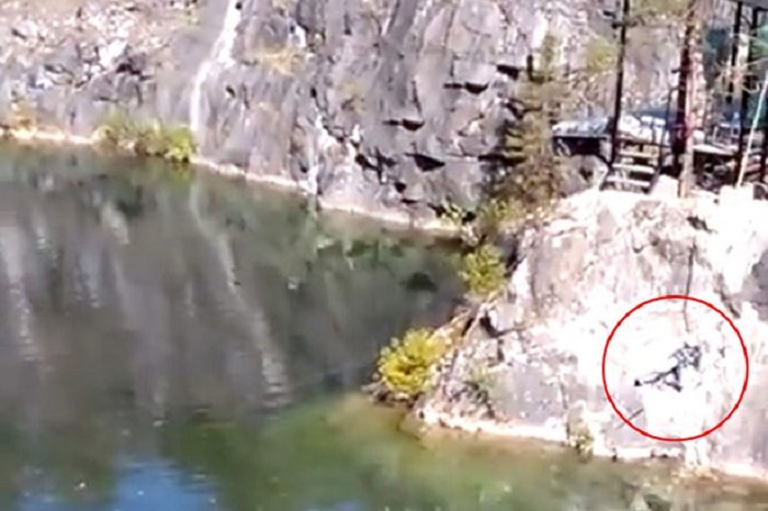 Teen girl smashes head into rocks as bungee jump goes horrifically wrong in this footage